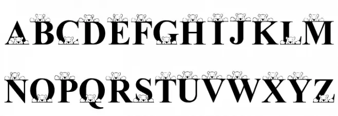 LMS Peek-A-Pooh Schriftart Groß