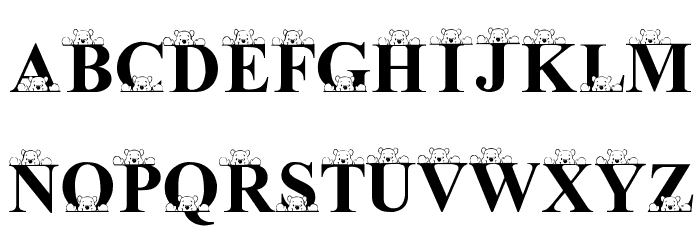LMS Peek-A-Pooh Font LOWERCASE