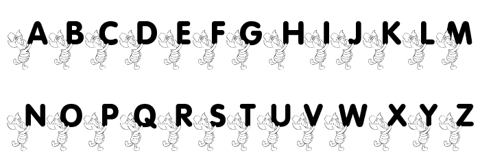 LMS Pigglet's Luck Of The Irish Font LOWERCASE