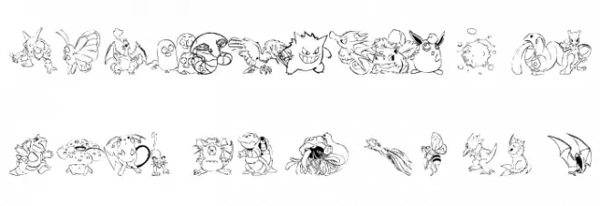 LMS Poke'mon Master DingBat Caratteri MAIUSCOLE