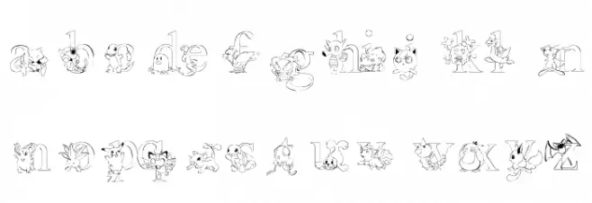 LMS Poke'mon Master Outline फ़ॉन्ट लोअरकेस