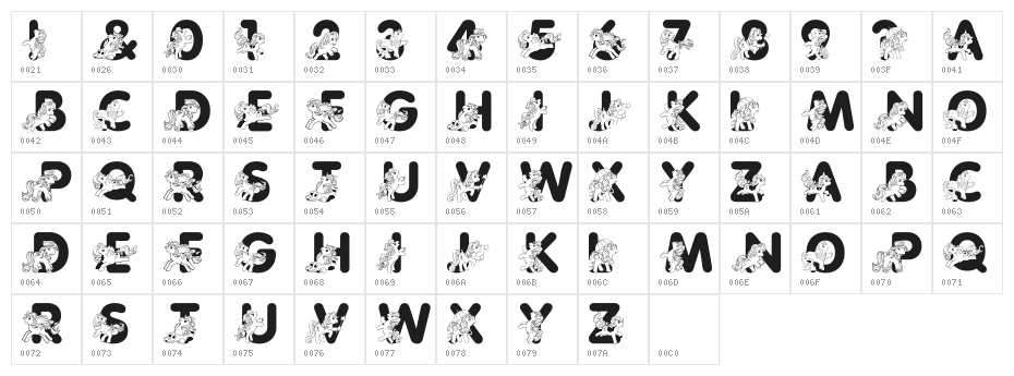 LMS Pretty Pony Character Map