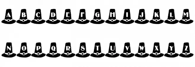 LMS Puritan Party Hats لخطوط تنزيل الأحرف الكبيرة