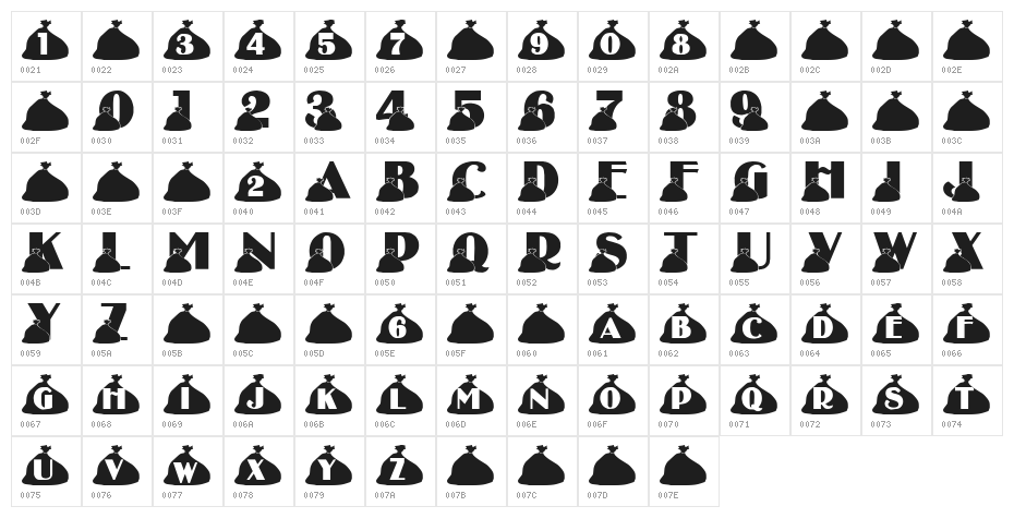 LMS Rubbish Character Map