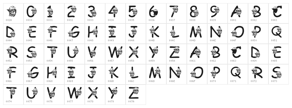 LMS Swoosh Character Map
