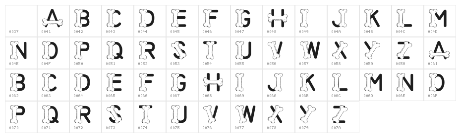 LMS This Font Is For The Dogs Character Map