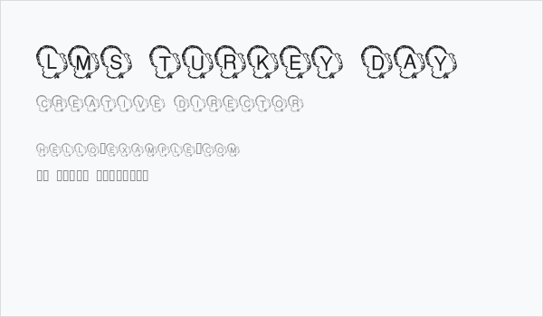 LMS Turkey Day Business Card