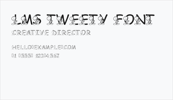 LMS Tweety Font Business Card
