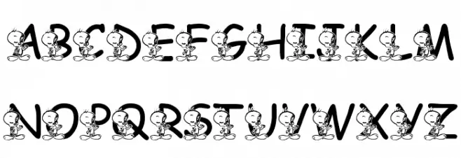 LMS Tweety Font Caratteri MINUSCOLO