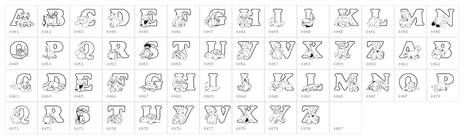 LMS Ty Buddies Character Map