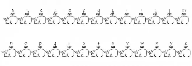 LMS Whale Of A Font फ़ॉन्ट लोअरकेस
