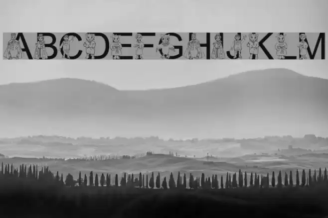 LMS Won't You Be My Neighbor Font examples