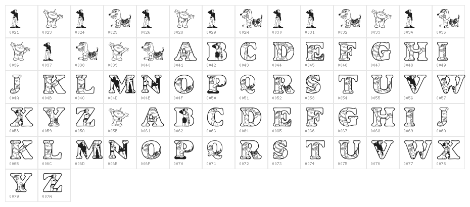 LMS Woody's Roundup Character Map
