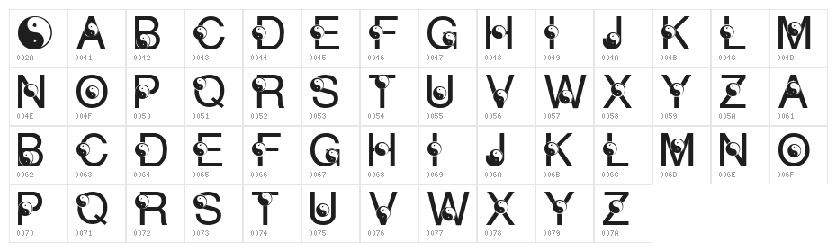 LMS Ying & Yang Character Map