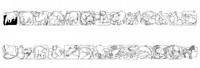 LMS Zoo and Aquarium Life Ding Bat Font Litere mari