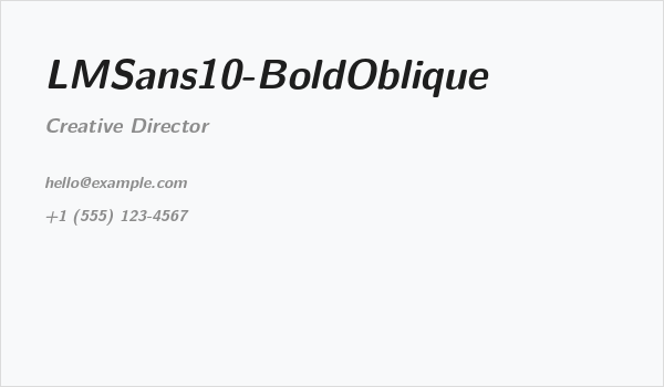 LMSans10-BoldOblique Business Card