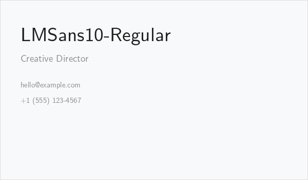 LMSans10-Regular Business Card