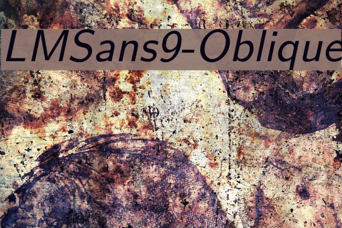 LMSans9-Oblique Font examples