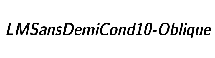 LMSansDemiCond10-Oblique Font