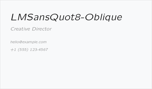 LMSansQuot8-Oblique Business Card