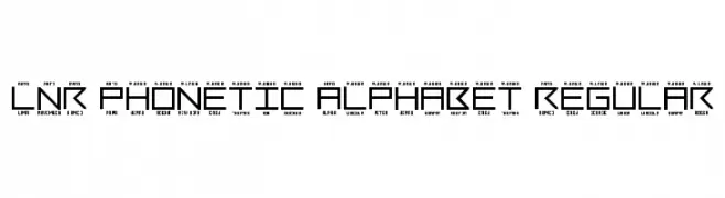 LNR Phonetic Alphabet Regular  フリーフォントのダウンロード