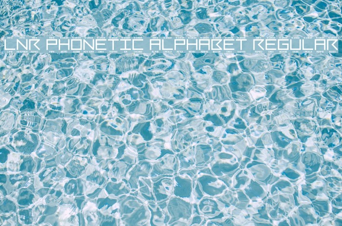 LNR Phonetic Alphabet Regular Font examples