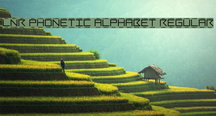 LNR Phonetic Alphabet Regular Font examples