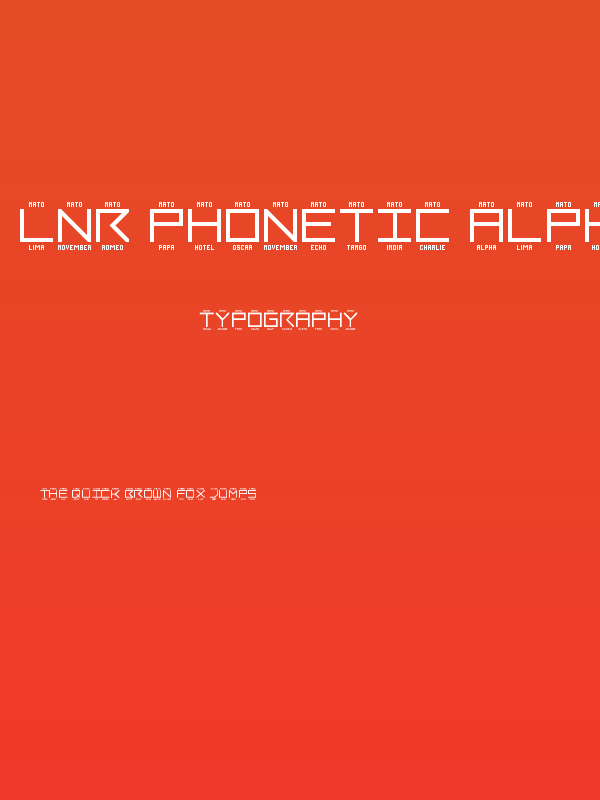 LNR Phonetic Alphabet Regular Poster
