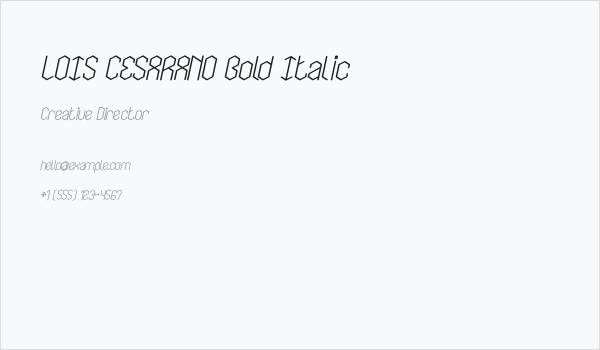 LOIS CESARANO Bold Italic Business Card