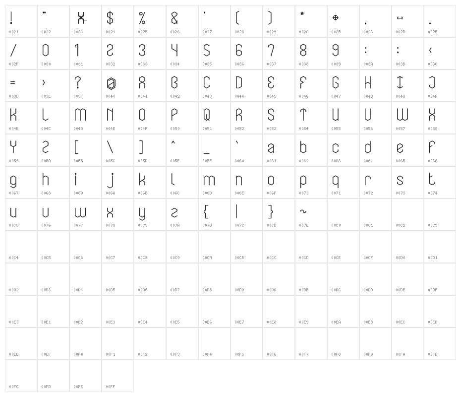 LOIS CESARANO Bold Character Map