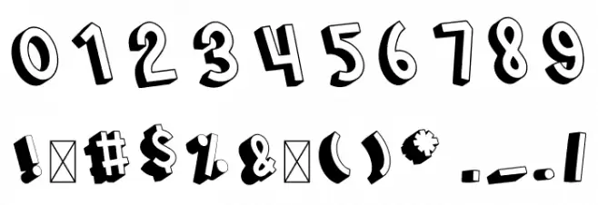 LONELY BOYS 3D Font OTHER CHARS