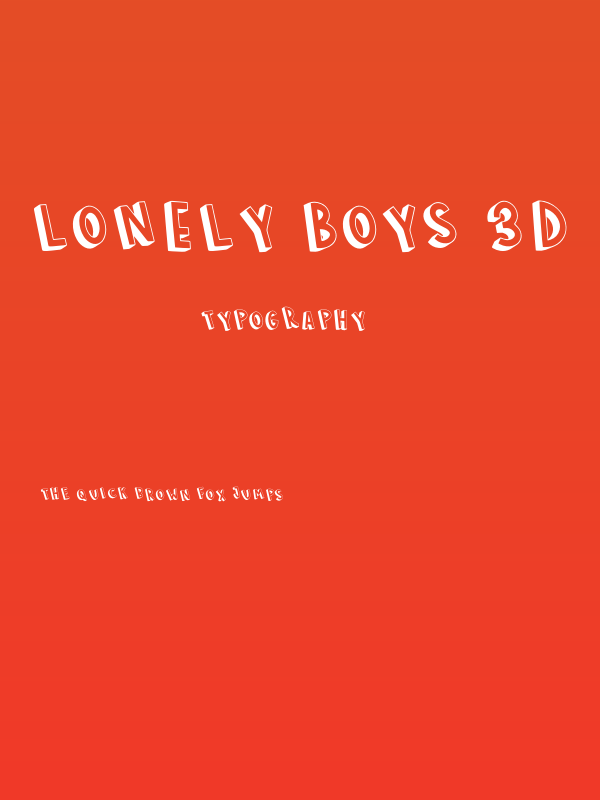 LONELY BOYS 3D Poster
