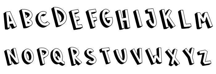 LONELY BOYS 3D Font LOWERCASE