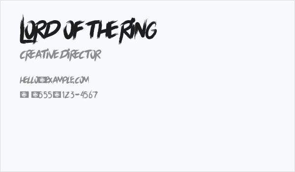 LORD OF THE RING Business Card