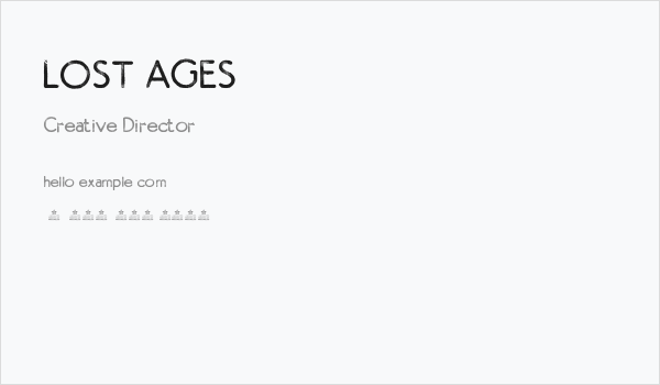 LOST AGES Business Card