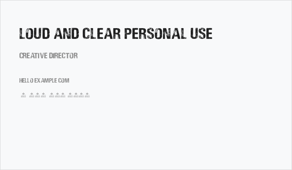 LOUD AND CLEAR PERSONAL USE  Business Card