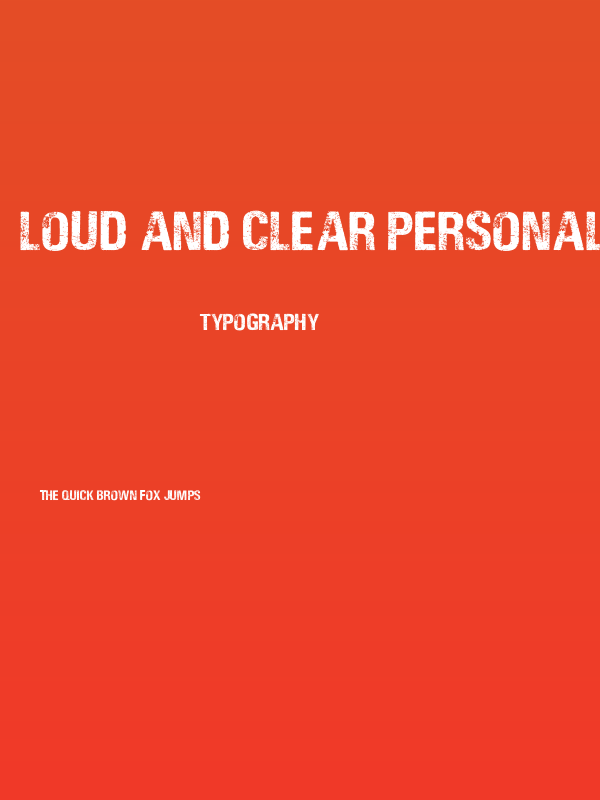 LOUD AND CLEAR PERSONAL USE  Poster