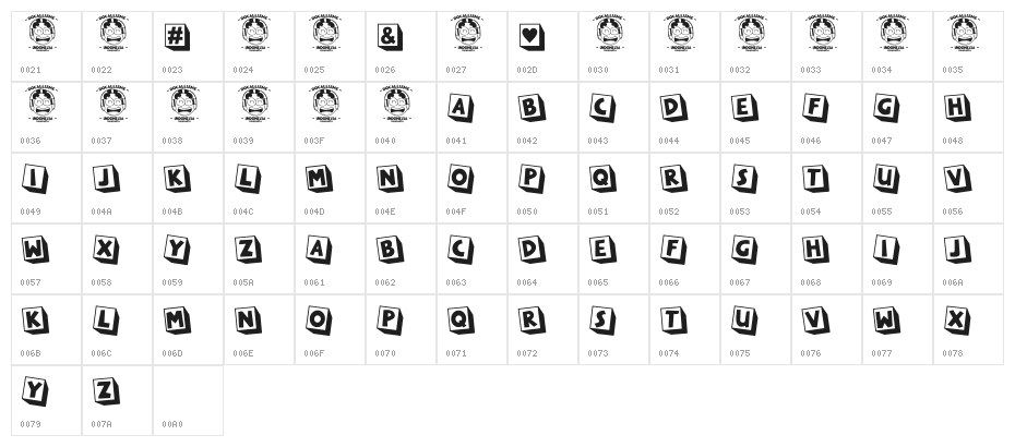 LOVE-YOU Character Map