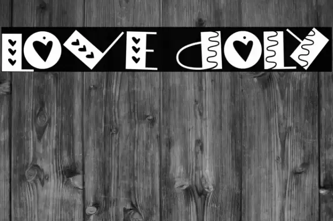 LOVE doly Font examples