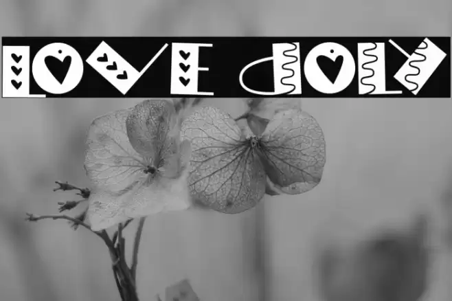 LOVE doly Font examples