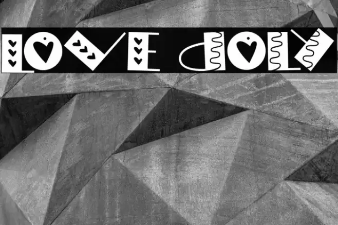 LOVE doly Font examples