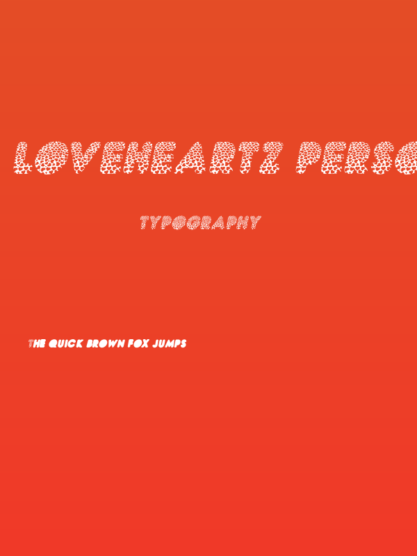 LOVEHEARTZ PERSONAL USE Bold Italic Poster