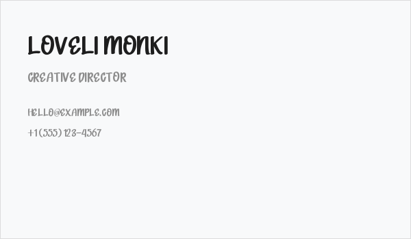 LOVELI MONKI Business Card