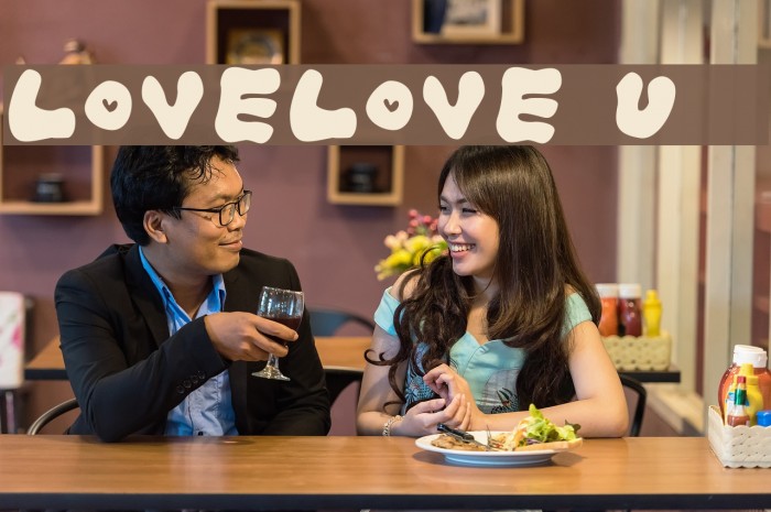 LOVELOVE_Ufun Font examples