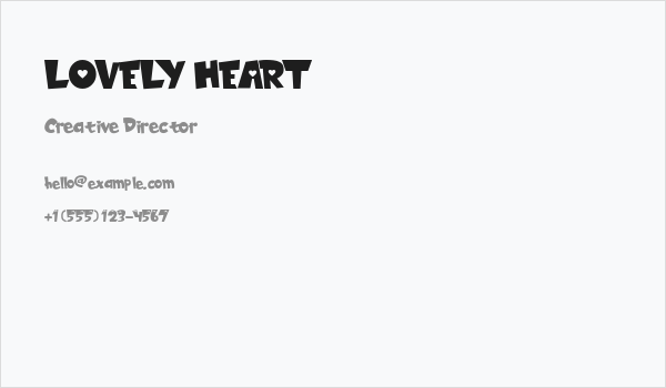 LOVELY HEART Business Card