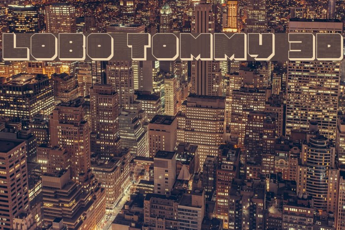 Lobo Tommy 3D Font examples