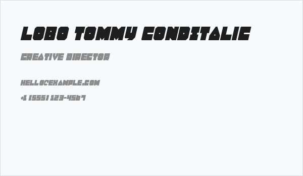 Lobo Tommy CondItalic Business Card