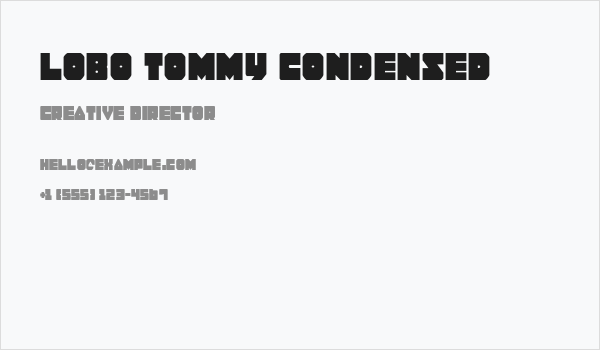 Lobo Tommy Condensed Business Card