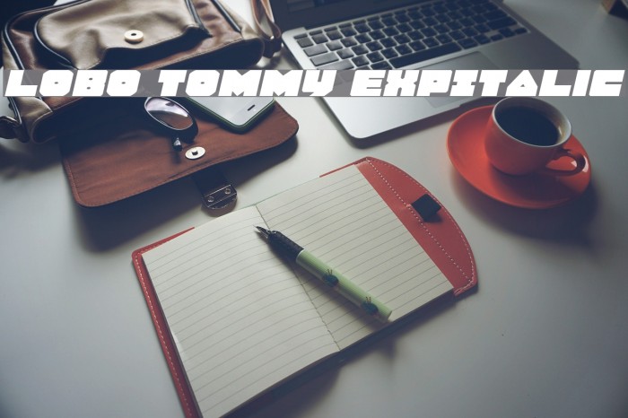 Lobo Tommy ExpItalic Font examples