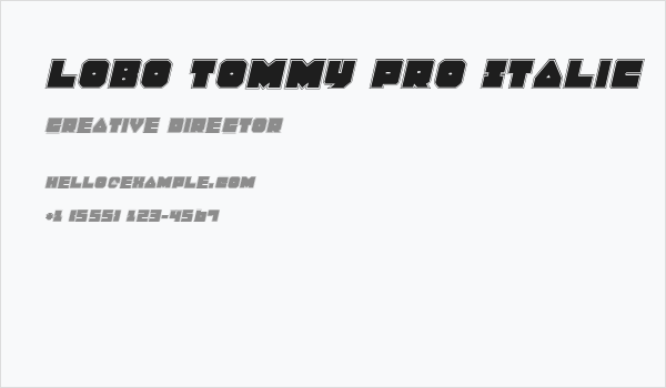 Lobo Tommy Pro Italic Business Card